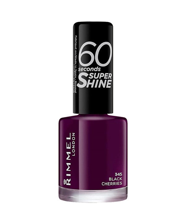 RIMMEL 60 SECONDS SUPER SHINE NAIL POLISH 345 BLACK CHERRIES 8 ml Nails Asetena Pa