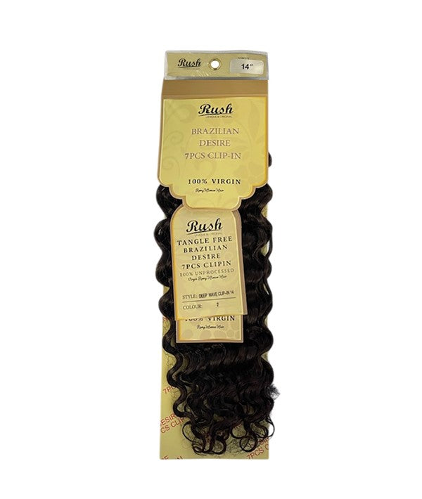 BRAZILIAN DESIRE DEEP WAVE 7 PCS CLIP IN EXTENSIONS 14 Color 1 Tape In and Clip On Hair Extensions Asetena Pa