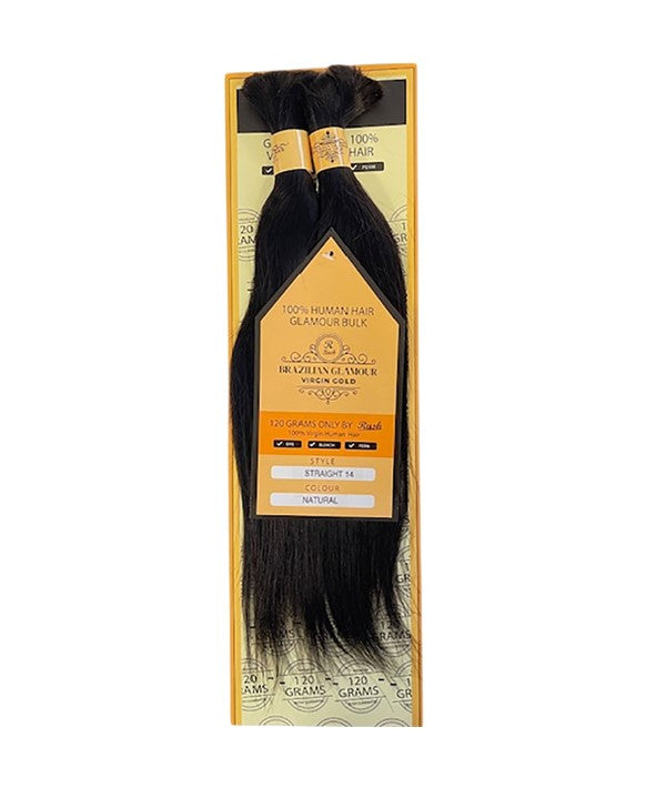 BRAZILIAN GLAMOUR VIRGIN GOLD STRAIGHT BULK 14 Color Natural Human Hair Braids Asetena Pa