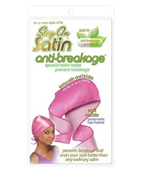 STAY ON SATIN ANTI BREAKAGE TIE UP WRAP 7774 Color Assorted Durags and Caps Asetena Pa