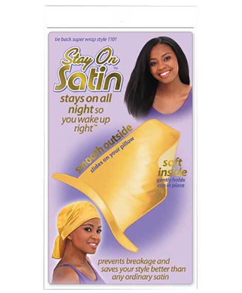 STAY ON SATIN TIE BACK SUPER WRAP Fits all Color Assorted 1101 Durags and Caps Asetena Pa