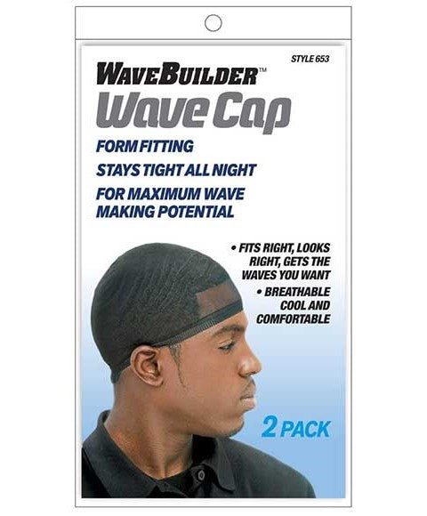WAVE BUILDER WAVE CAP STYLE 653 2 PACK Color Black Extensions Accessories Asetena Pa