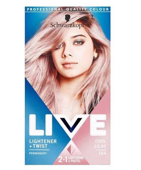 LIVE LIGHTENER PLUS TWIST PERMANENT COLOUR 104 COOL LILAC Hair Color Asetena Pa