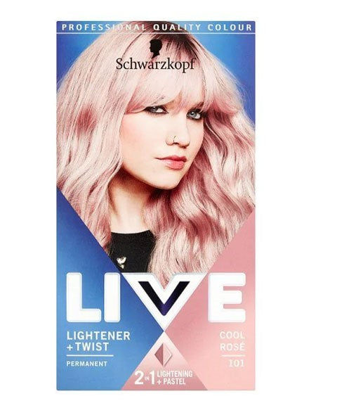 LIVE LIGHTENER PLUS TWIST PERMANENT COLOUR 101 COOL ROSE Hair Color Asetena Pa