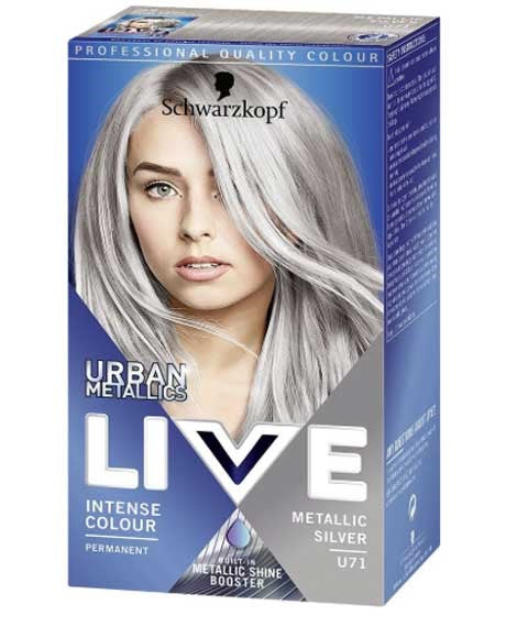 LIVE URBAN METALIC INTENSE PERMANENT COLOUR U71 METALLIC SILVER Color U71 Metallic Silver Hair Color Asetena Pa