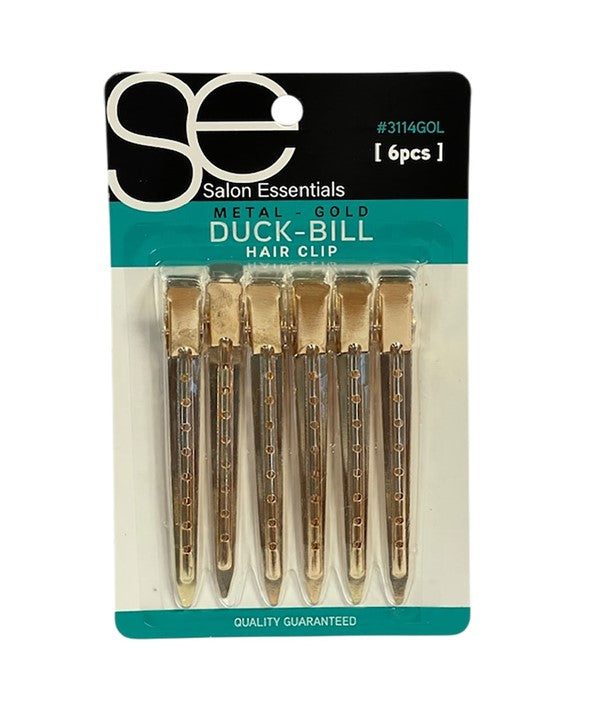 SALON ESSENTIALS METAL GOLD DUCK BILL HAIR CLIP 3114GOL 6 pcs Salon Accessories Asetena Pa