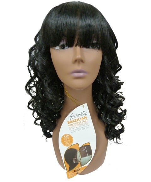 BRAZILIAN REMI DEEP PART BLENDED HH LAURA SWISS LACE WIG Color 613 Human Hair Wigs Asetena Pa
