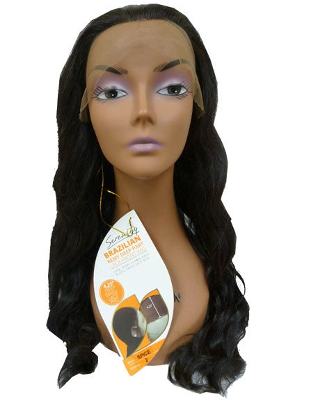 BRAZILIAN REMI DEEP PART BLENDED HH SPICE SWISS LACE WIG Color KB88 Human Hair Wigs Asetena Pa