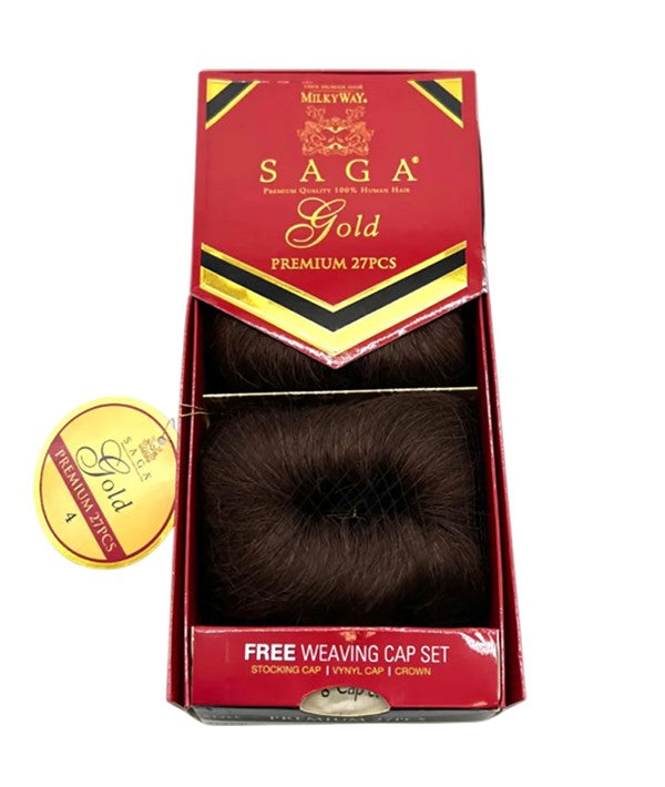 SAGA GOLD REMY HAIR PREMIUM 27 PCS Color 4 Human Hair Bundles Asetena Pa