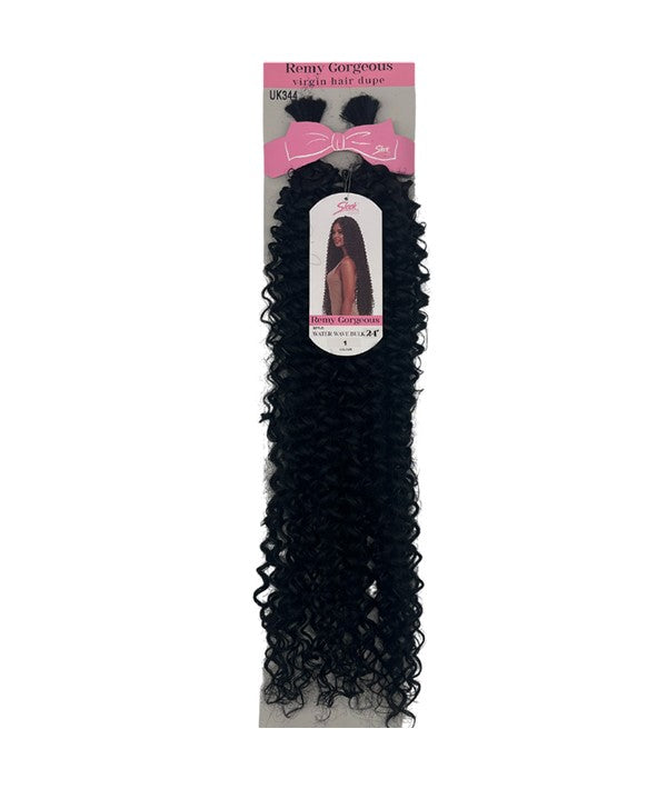 REMY GORGEOUS WATER WAVE BULK 24'' Color 1 Hair for Braid Extensions Asetena Pa