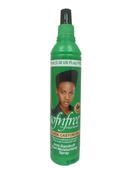 SOF N FREE BLACK CASTOR OIL ANTI DANDRUFF CURL MOISTURIZING SPRAY 350 ml Sprays, Serums and Oils Asetena Pa