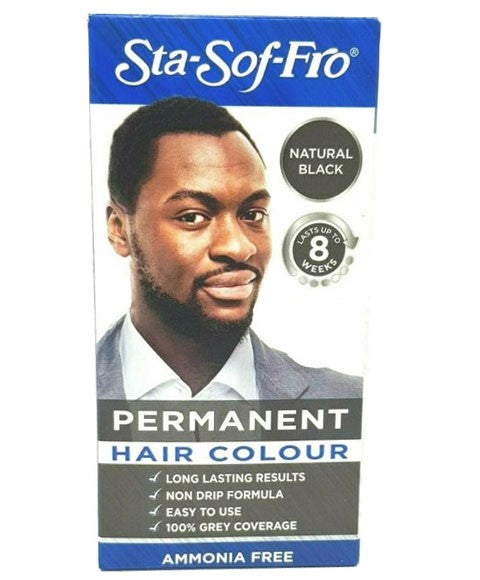 STA SOF FRO MEN PERMANENT HAIR COLOUR NATURAL BLACK Color Natural Black Men Hair Dye Asetena Pa