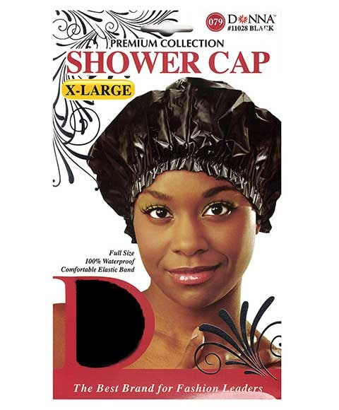 DONNA COLLECTION SHOWER CAP X Large Color Black 11028 Durags and Caps Asetena Pa