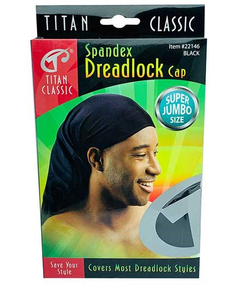 TITAN DONNA SPANDEX DREADLOCK CAP Super Jumbo Size Color 22146 Black Dreadlocks Products Asetena Pa