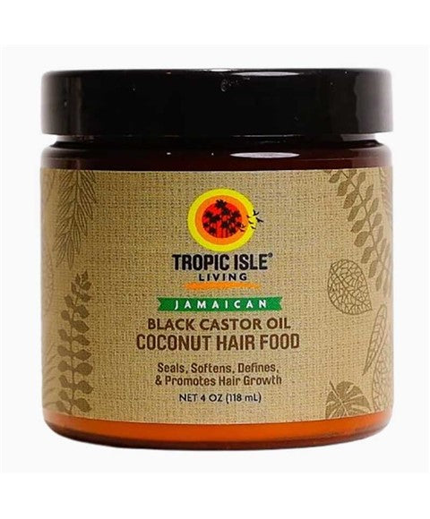 TROPIC ISLE LIVING BLACK CASTOR OIL COCONUT HAIR FOOD 118 ml Treatments Asetena Pa