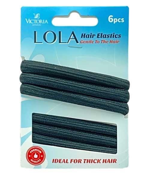 LOLA HAIR ELASTICS 19A1 6 x 12 Pcs Color Black Kids Hair Accessories Asetena Pa