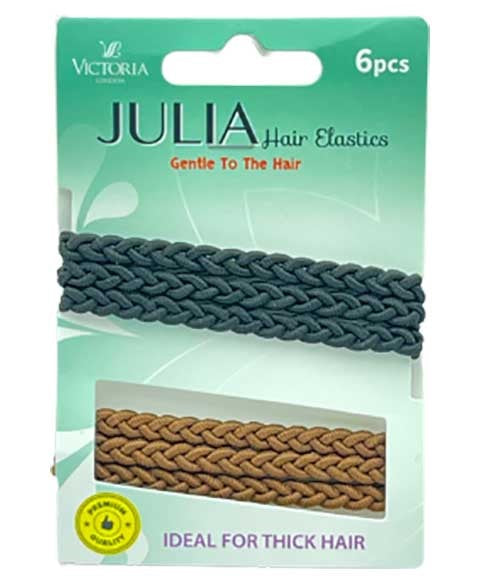 JULIA HAIR ELASTICS 52A1 6 pcs Color Black And Brown Kids Hair Accessories Asetena Pa
