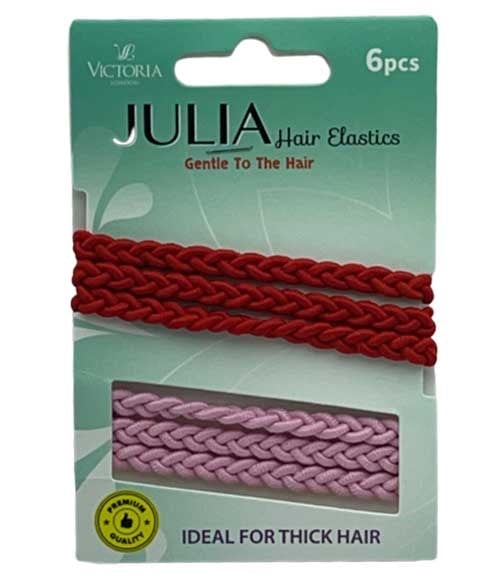 JULIA HAIR ELASTICS 52A2 6 x 12 Pcs Color Red And Pink Kids Hair Accessories Asetena Pa