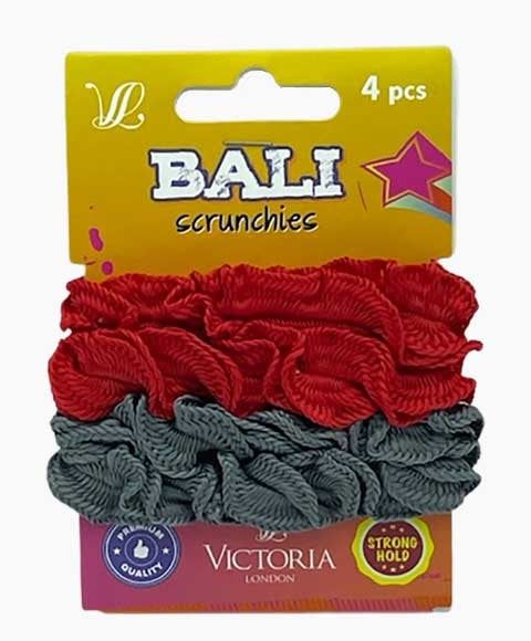 BALI HAIR SCRUNCHIES 57A3 4 pcs Color Red And Grey Kids Hair Accessories Asetena Pa