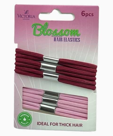 BLOSSOM HAIR ELASTIC BANDS 77A3 6 x 12 Pcs Color Wine And Pink Kids Hair Accessories Asetena Pa