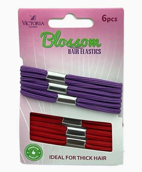 BLOSSOM HAIR ELASTIC BANDS 77A4 6 Pcs Color Purple And Red Kids Hair Accessories Asetena Pa