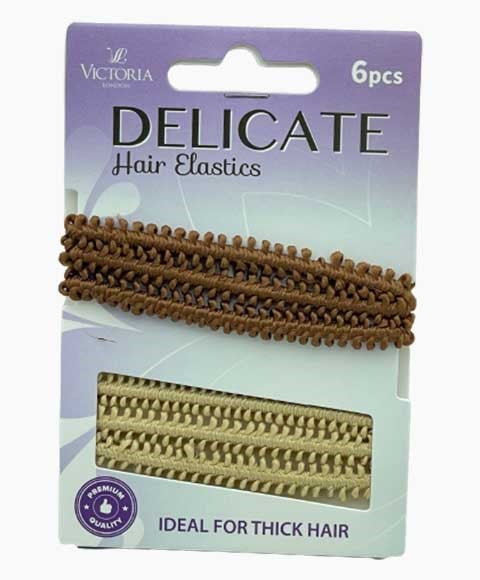 DELICATE HAIR ELASTIC BANDS 51A2 6 Pcs Color Brown And Beige Kids Hair Accessories Asetena Pa