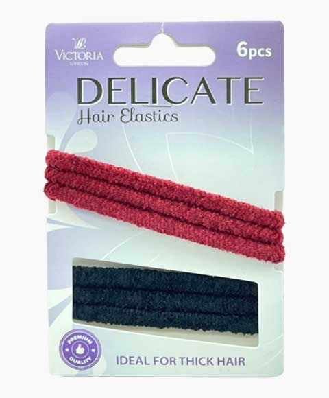 DELICATE HAIR ELASTIC BANDS 78A1 6 Pcs Color Wine and Black Kids Hair Accessories Asetena Pa