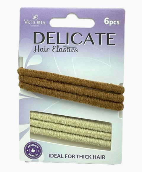 DELICATE HAIR ELASTIC BANDS 78A2 6 Pcs Color Brown And Beige Kids Hair Accessories Asetena Pa