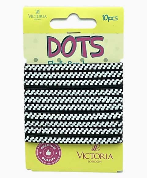DOTS ELASTIC BANDS 48A1 10 Pcs Color Black Kids Hair Accessories Asetena Pa