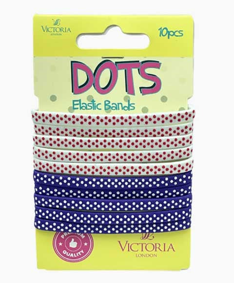 DOTS ELASTIC BANDS 9A2 10 Pcs Color Purple and White Kids Hair Accessories Asetena Pa
