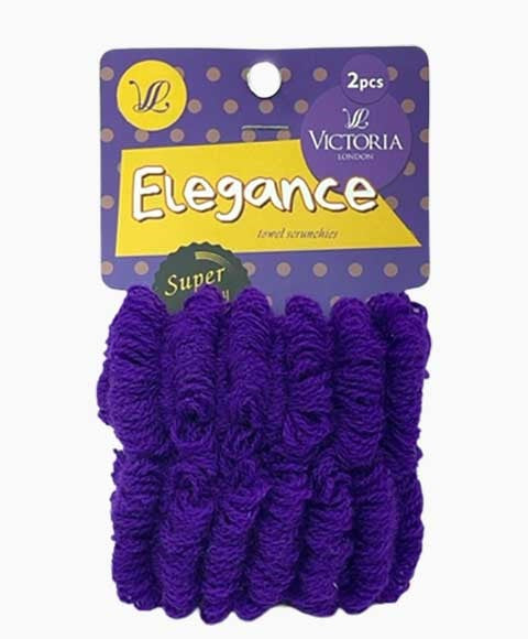 ELEGANCE TOWEL SCRUNCHIES 71A6 2 pcs Color Purple Kids Hair Accessories Asetena Pa