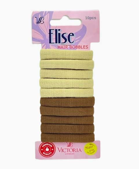 ELISE HAIR BOBBLES 26A2 10 pcs Color Beige And Brown Kids Hair Accessories Asetena Pa