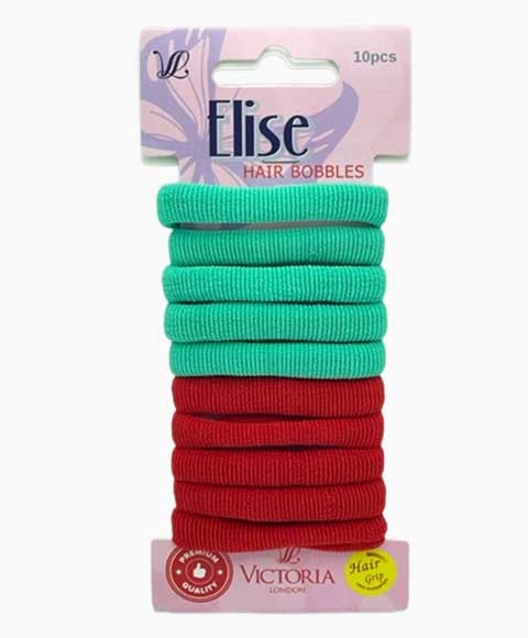 ELISE HAIR BOBBLES 26A3 10 pcs Color Green And Red Kids Hair Accessories Asetena Pa