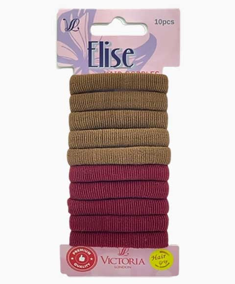 ELISE HAIR BOBBLES 44A2 10 pcs Color Brown And Maroon Kids Hair Accessories Asetena Pa