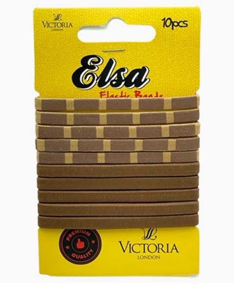 ELSA ELASTIC HAIR BANDS 4A3 10 Pcs Color Brown And Beige Kids Hair Accessories Asetena Pa