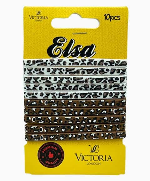 ELSA ELASTIC HAIR BANDS 5A1 10 Pcs Color Brown And White Kids Hair Accessories Asetena Pa