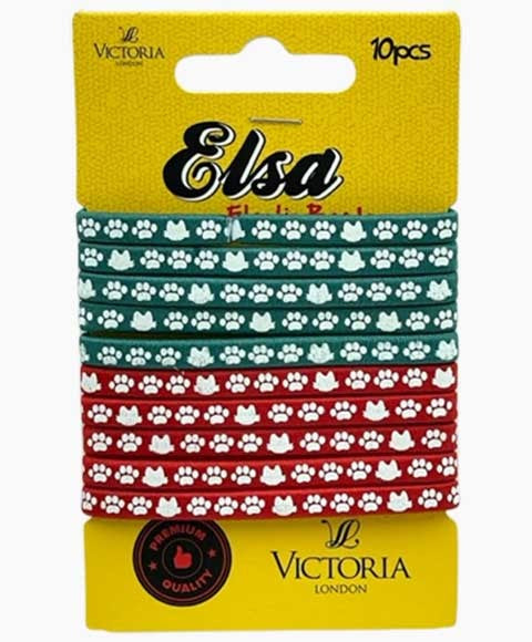 ELSA ELASTIC HAIR BANDS 61C3 10 Pcs Color Green And Red Kids Hair Accessories Asetena Pa