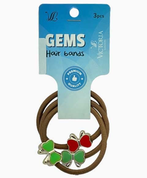GEMS HAIR BANDS 37A3 3 Pcs Color Brown Kids Hair Accessories Asetena Pa