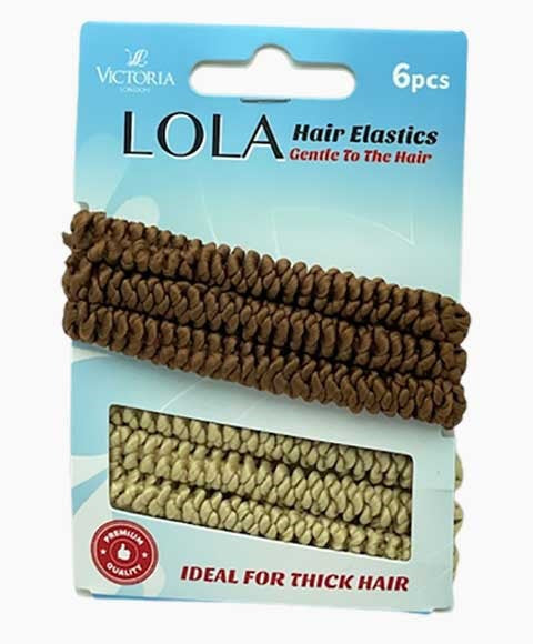 LOLA HAIR ELASTICS 53A2 6 x 12 Pcs Color Brown And Beige Kids Hair Accessories Asetena Pa