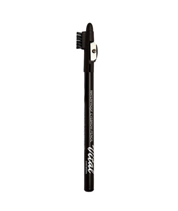VITAL WATERPROOF EYEBROW PENCIL WITH SHARPENER 1.2g Color Dark Brown Eye Makeup Asetena Pa