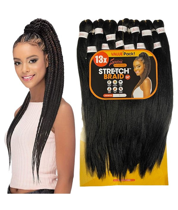 SPETRA MIRACLE FIBER 13X STRETCH BRAID 26" Color 1B Hair for Braid Extensions Asetena Pa