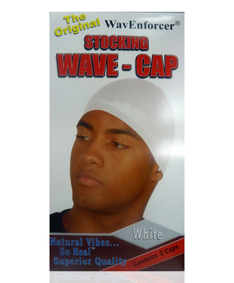 WAV ENFORCER STOCKING WAVE CAP 2 caps Color White Durags and Caps Asetena Pa