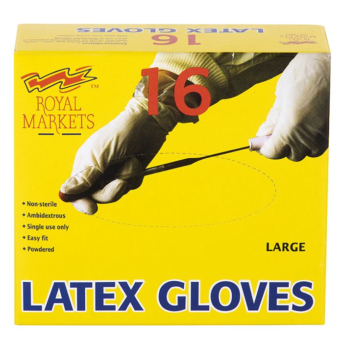 Royal Market Latex Gloves Box C Medium 1x16's