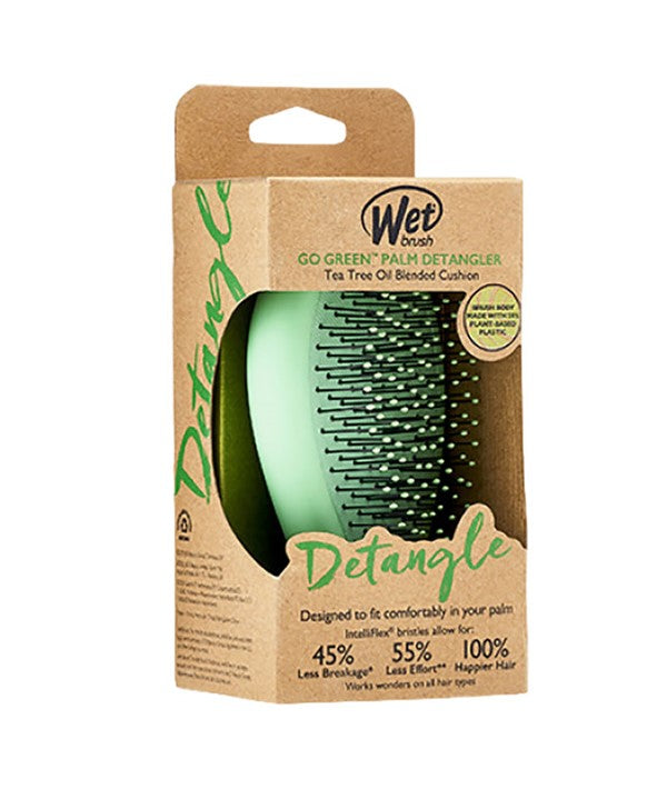 GO GREEN TEA TREE OIL BLENDED CUSHION PALM DETANGLER Hair Brushes and Combs Asetena Pa