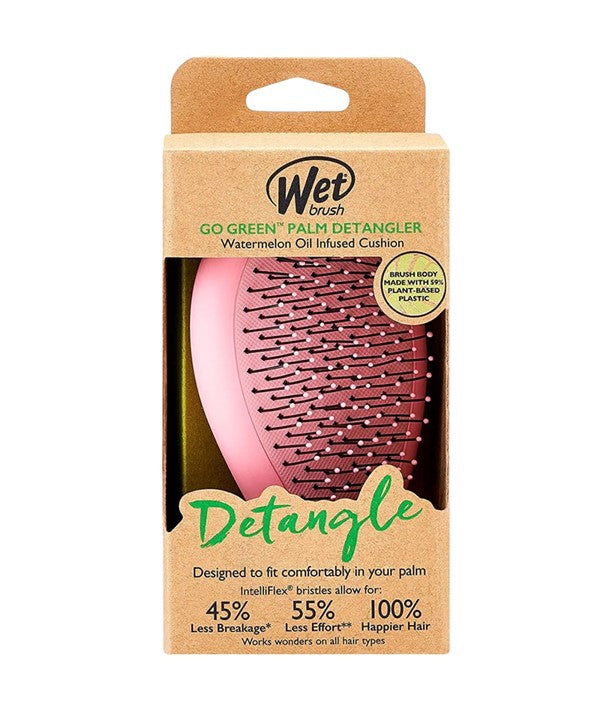 GO GREEN WATERMELON OIL INFUSED CUSHION PALM DETANGLER Hair Brushes and Combs Asetena Pa