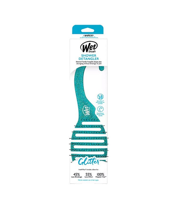 SHOWER DETANGLER BRUSH TEAL GLITTER Hair Brushes and Combs Asetena Pa