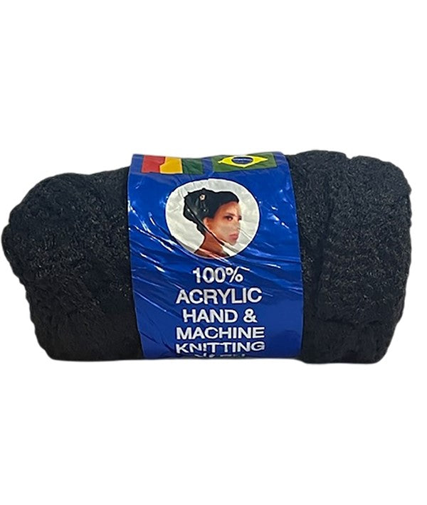 WOOL HAIR 100 PERCENT ACRYLIC HAND AND MACHINE KNITTING YARN 100 g Color Black BWH001 Hair for Braid Extensions Asetena Pa