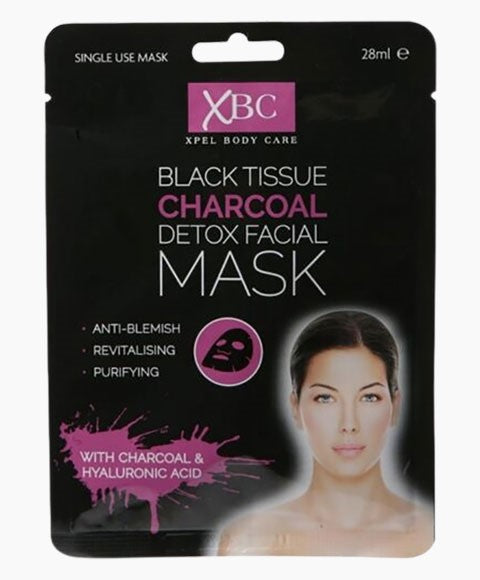XBC XPEL BODY CARE BLACK TISSUE CHARCOAL DETOX FACIAL MASK 28 ml Skin Wash Asetena Pa