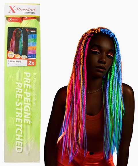 X PRESSION ULTRAVIOLET PRE STRETCHED ULTRA BRAID Color UV-Orange Hair for Braid Extensions Asetena Pa