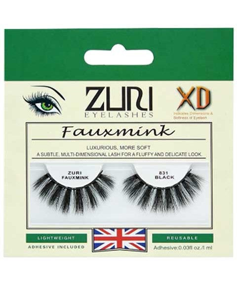 ZURI FAUXMINK EYELASHES 831 BLACK Eye Makeup Asetena Pa